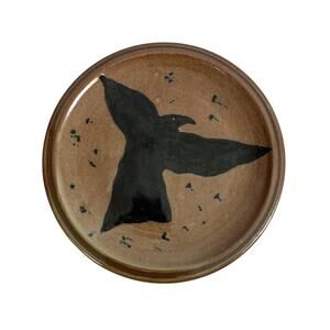 Ceramic Raven Bird Plate Art